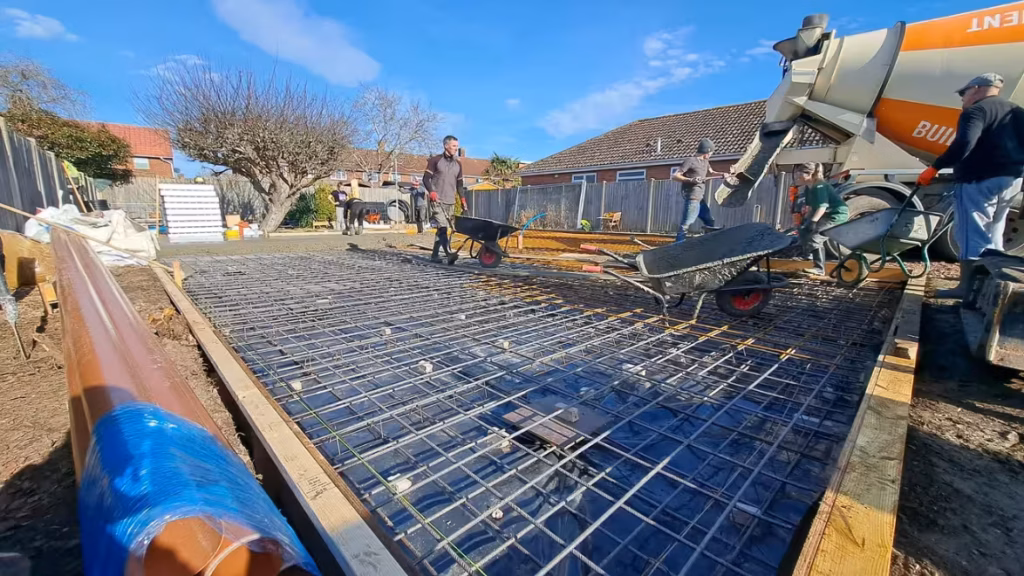 Reinforced foundation installation at Cloughs Road