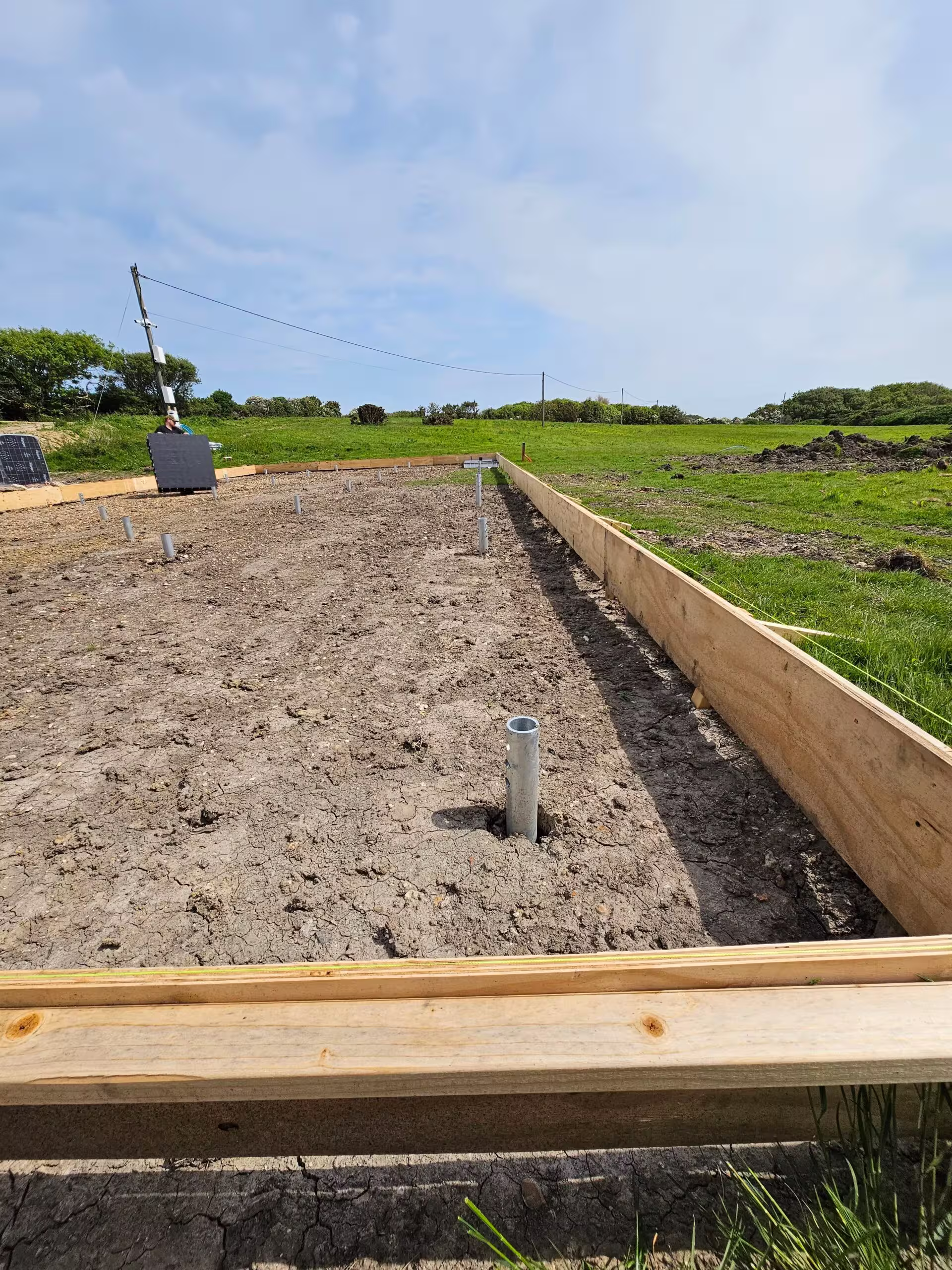 Foundation trench prepared for new build
