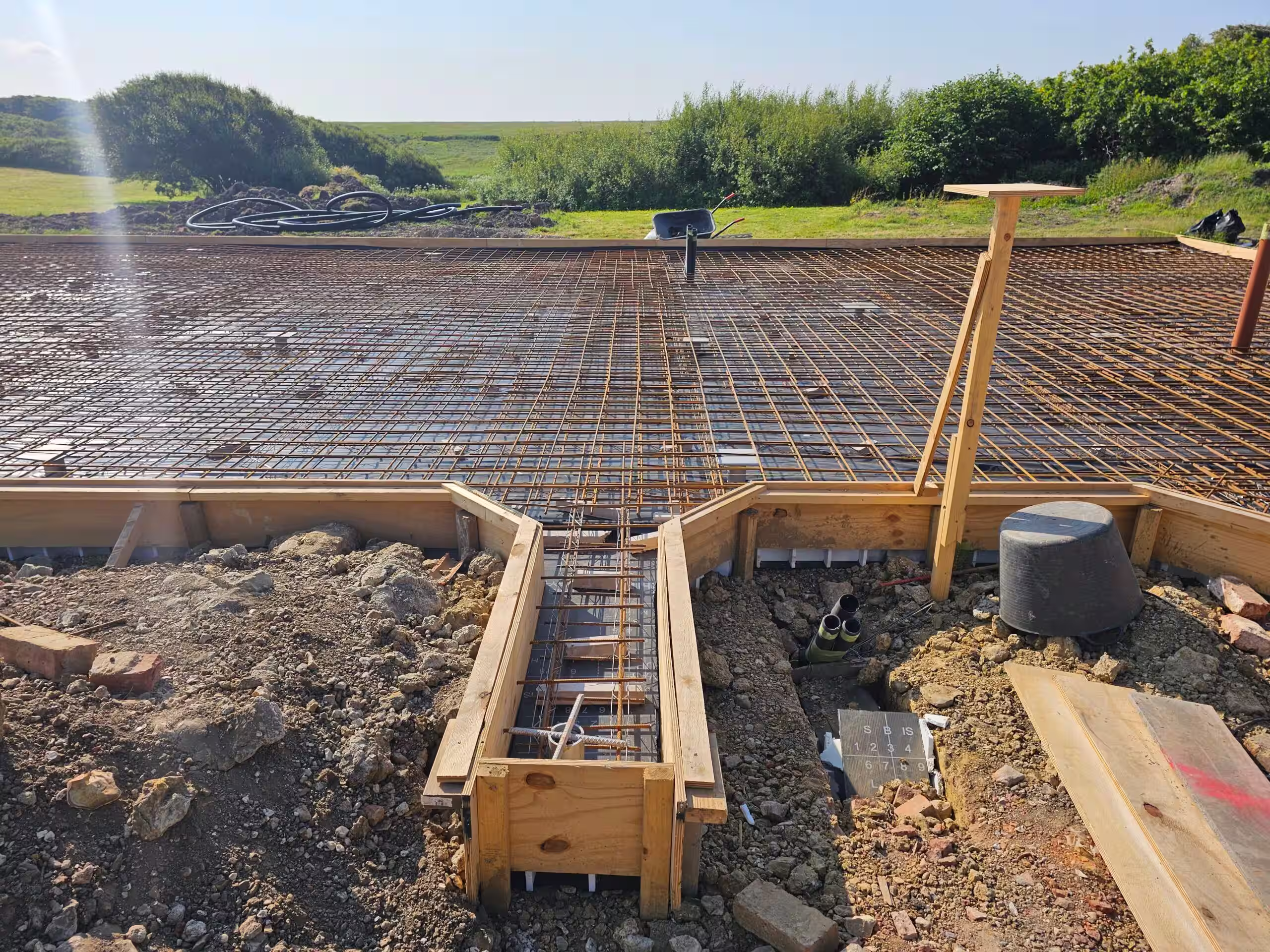 Steel reinforcement for residential foundations